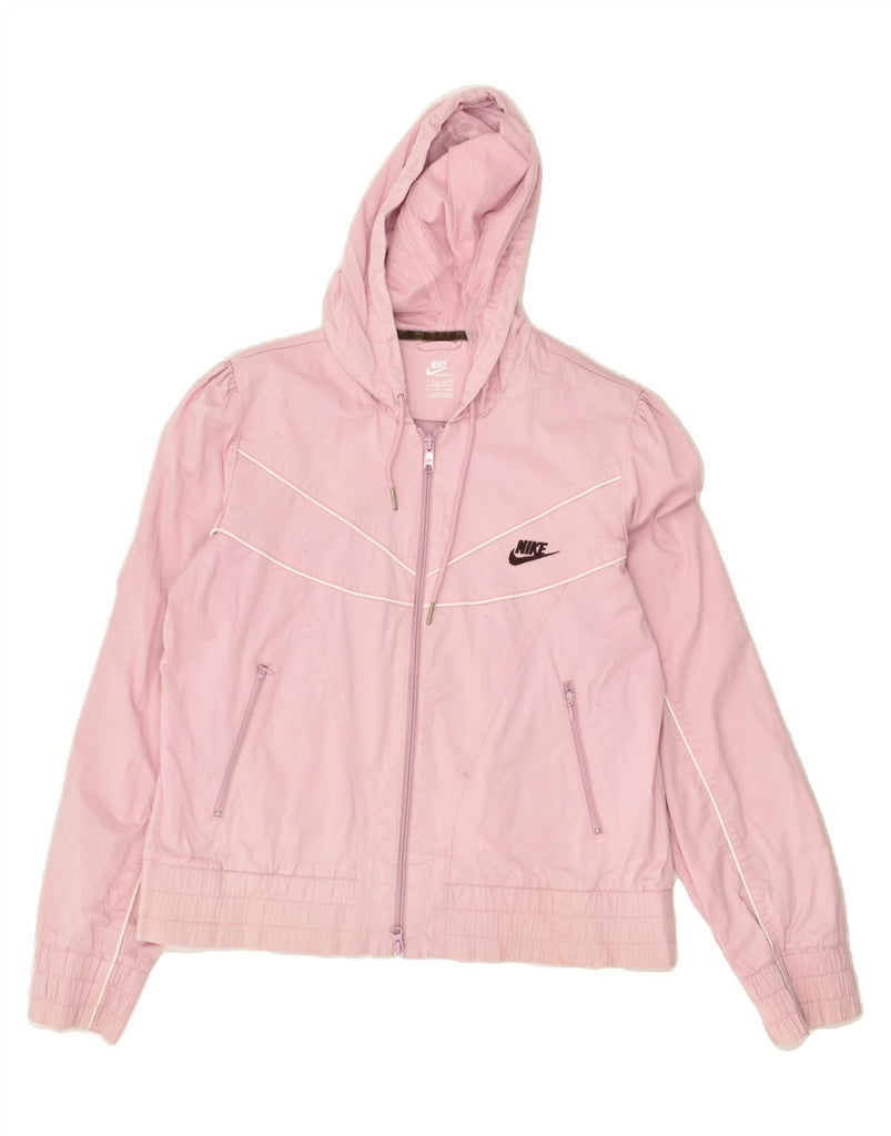 NIKE Womens Hooded Rain Jacket UK 16/18 XL Pink Cotton | Vintage Nike | Thrift | Second-Hand Nike | Used Clothing | Messina Hembry 