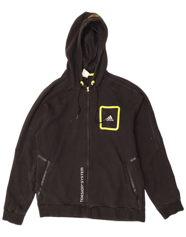 Adidas Mens Graphic Zip Hoodie Sweater XL Black Cotton