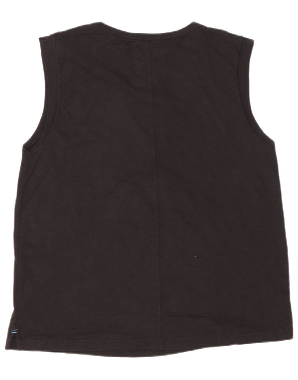 Fat Face Womens Vest Top UK 14 Large Black Cotton
