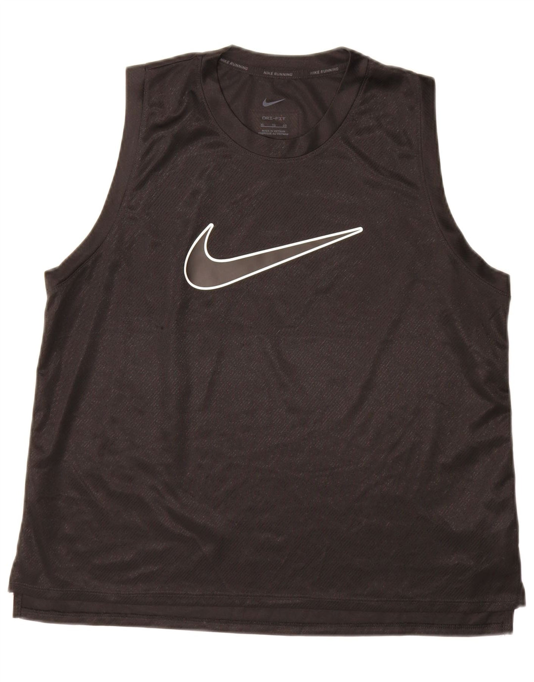 Nike Womens Dri Fit Graphic Vest Top UK 18 XL Black Polyester