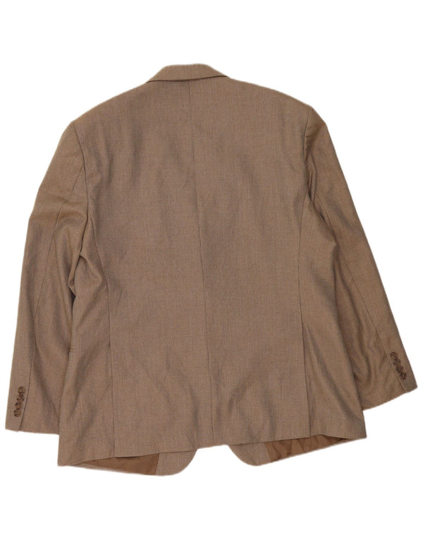 Marks & Spencer Mens 2 Button Blazer Jacket UK 46 XL Beige Polyester