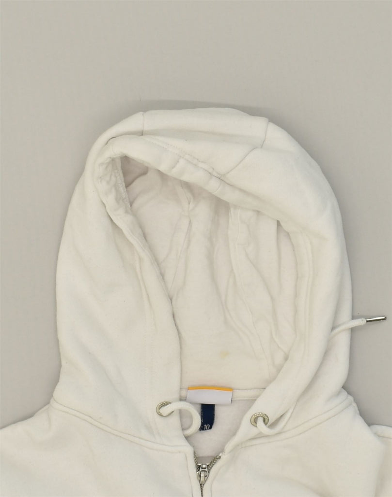 ELLESSE Womens Zip Hoodie Sweater UK 10 Small White Cotton | Vintage Ellesse | Thrift | Second-Hand Ellesse | Used Clothing | Messina Hembry 