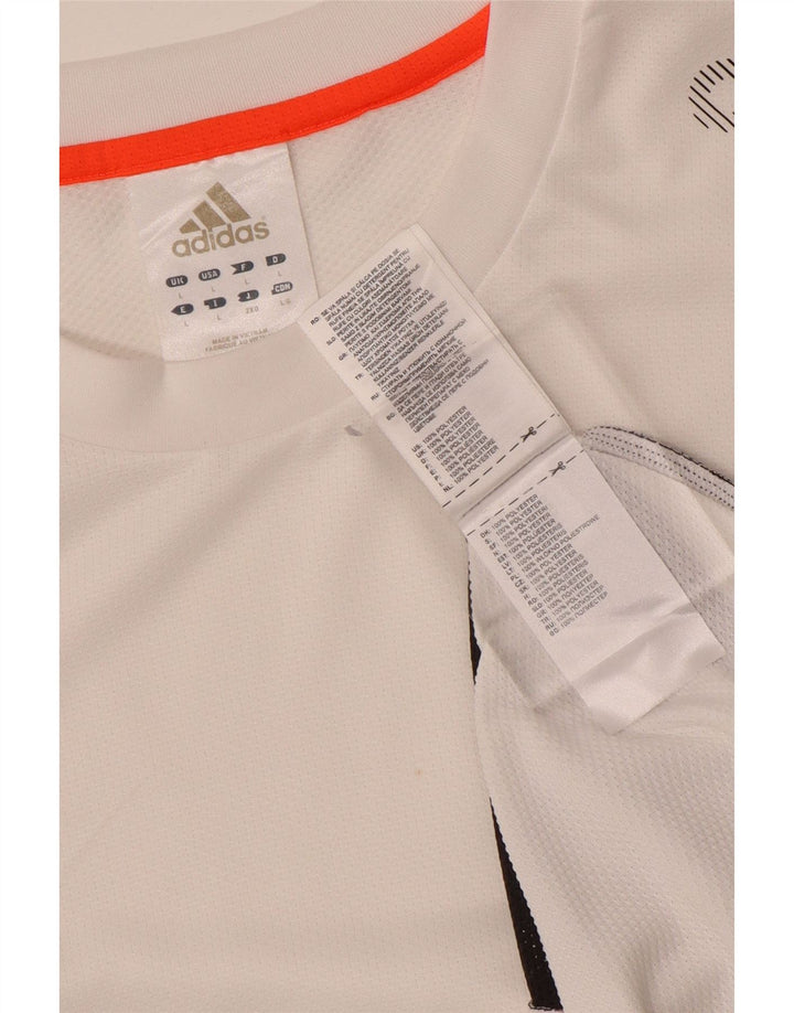 Adidas Mens Graphic T-Shirt Top Large White Colourblock Polyester