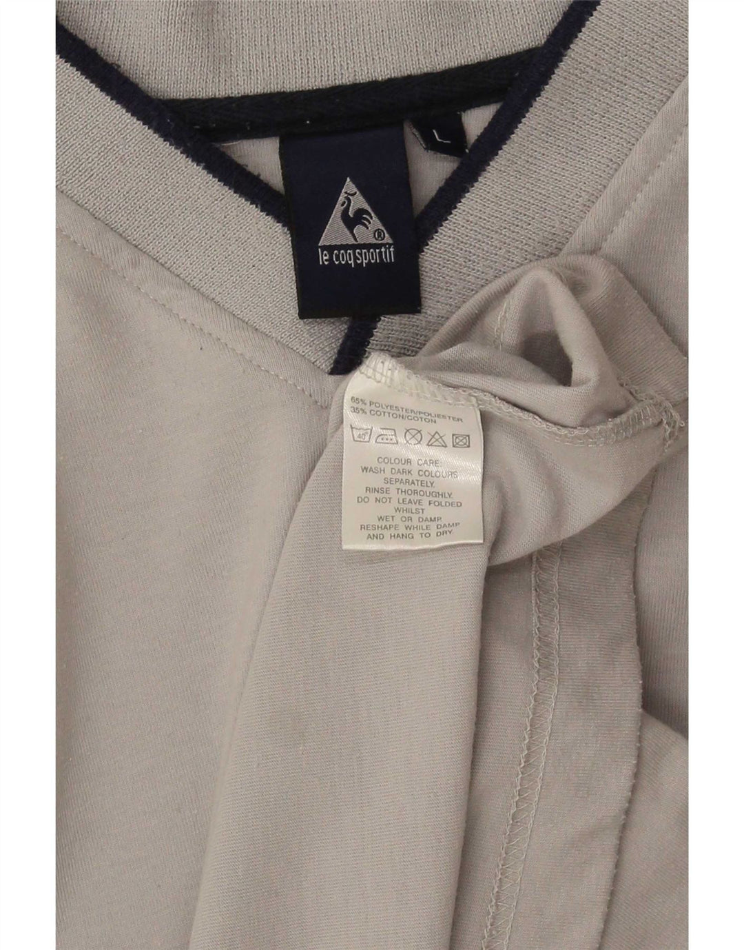 Le Coq Sportif Mens T-Shirt Top Large Grey Polyester