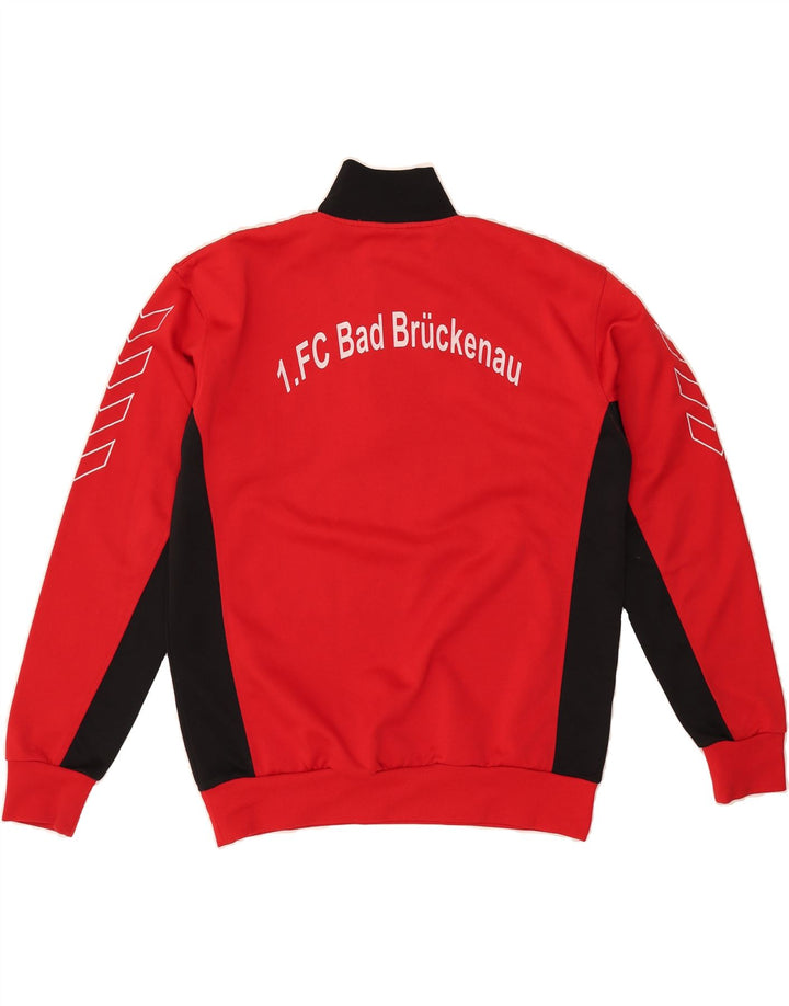 HUMMEL Mens Graphic Zip Neck Sweatshirt Jumper Medium Red Colourblock Vintage Hummel and Second-Hand Hummel from Messina Hembry 