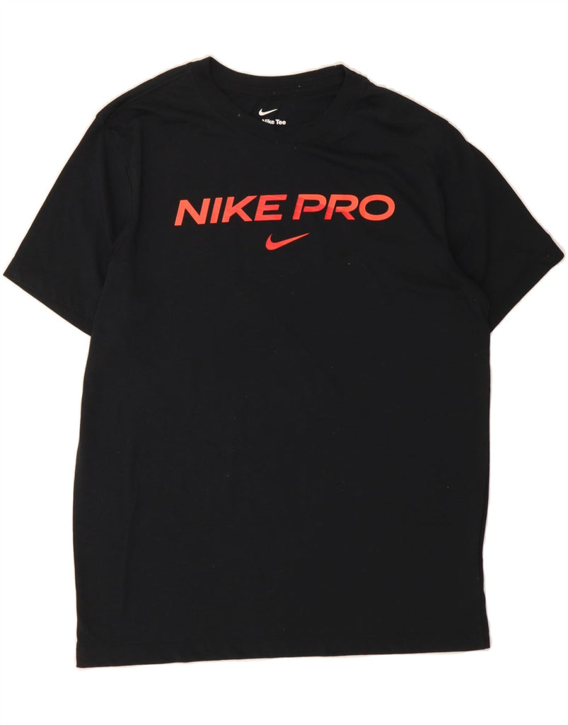 NIKE Mens Dri Fit Graphic T-Shirt Top Medium Black Polyester Vintage Nike and Second-Hand Nike from Messina Hembry 