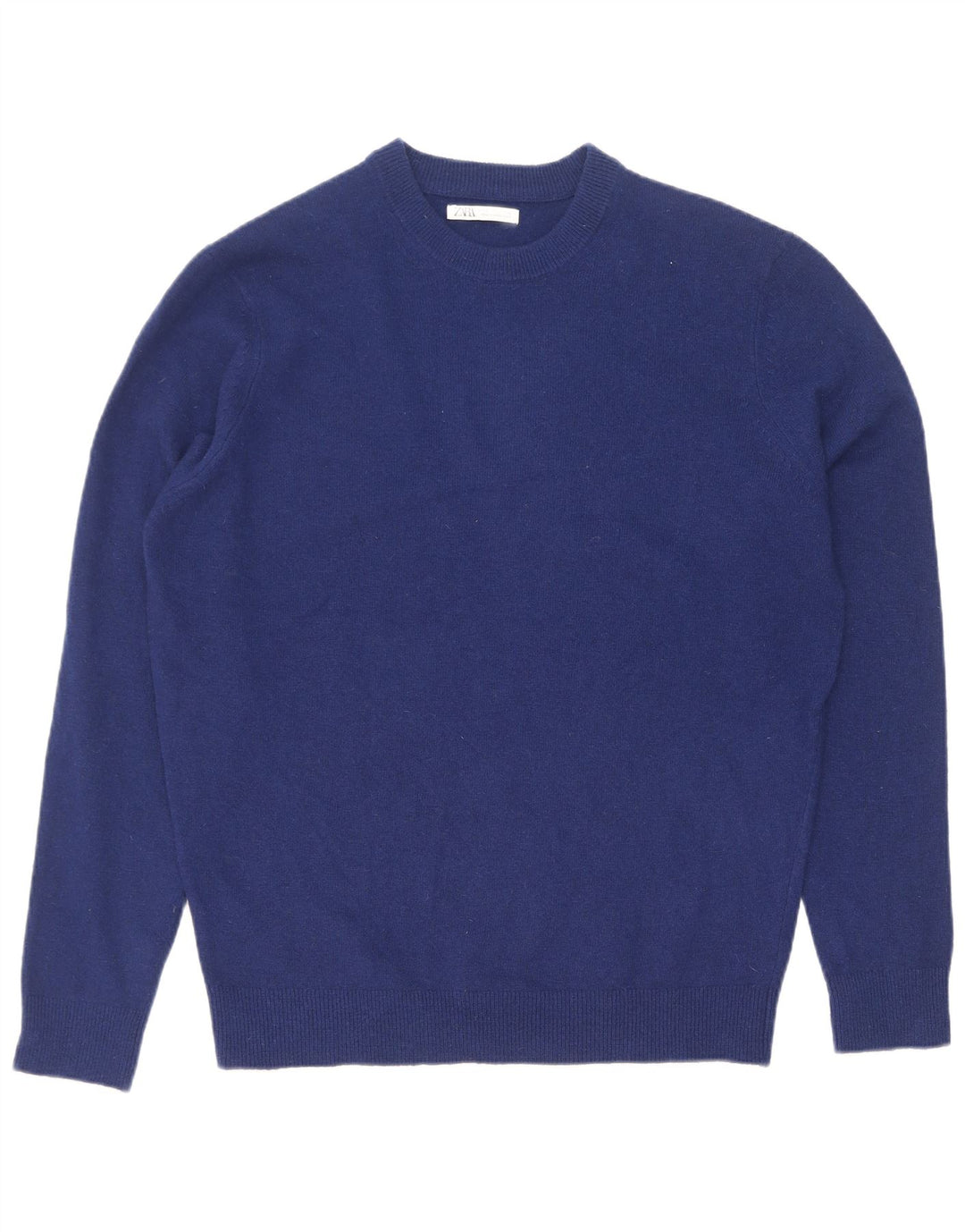 Zara Mens Crew Neck Jumper Sweater Medium Blue