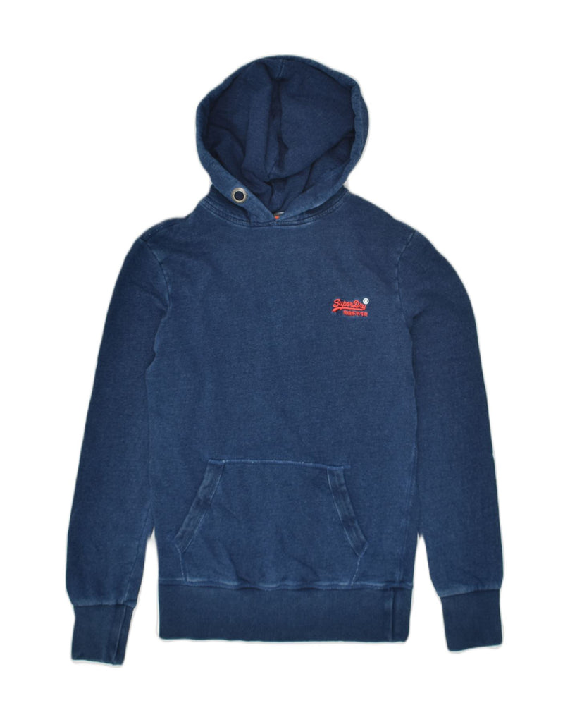 SUPERDRY Mens Hoodie Jumper XS Navy Blue Cotton | Vintage Superdry | Thrift | Second-Hand Superdry | Used Clothing | Messina Hembry 