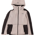 UNDER ARMOUR Mens Zip Hoodie Sweater Small Grey Colourblock Polyester