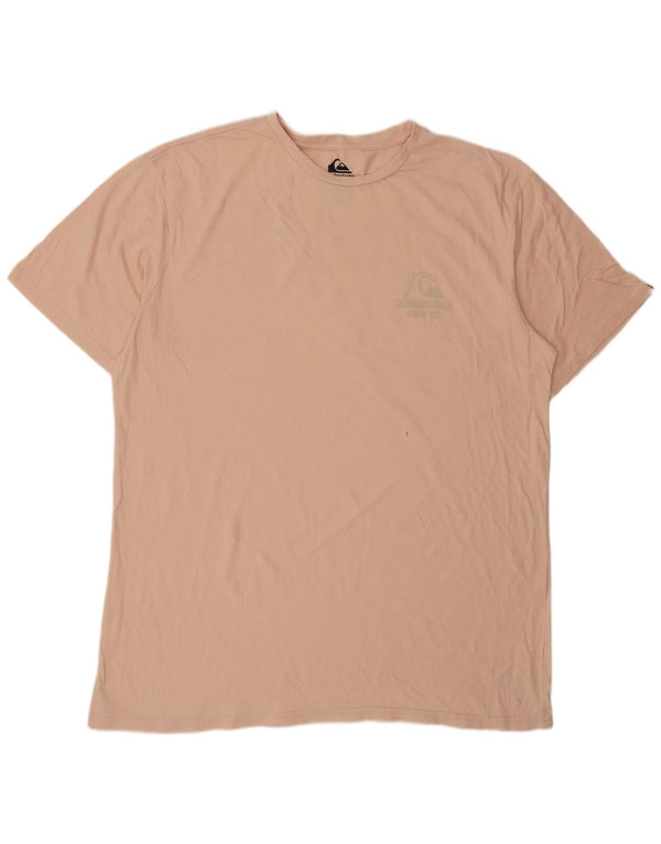 Quiksilver Mens Regular Fit T-Shirt Top 2XL Pink Cotton