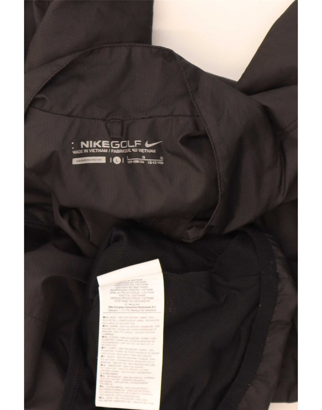 Nike Boys Zip Neck Pullover Tracksuit Top 12-13 Years Large Black Polyester