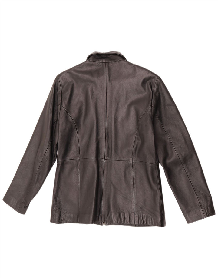Heeli Womens Leather Jacket UK 18 XL Black Leather