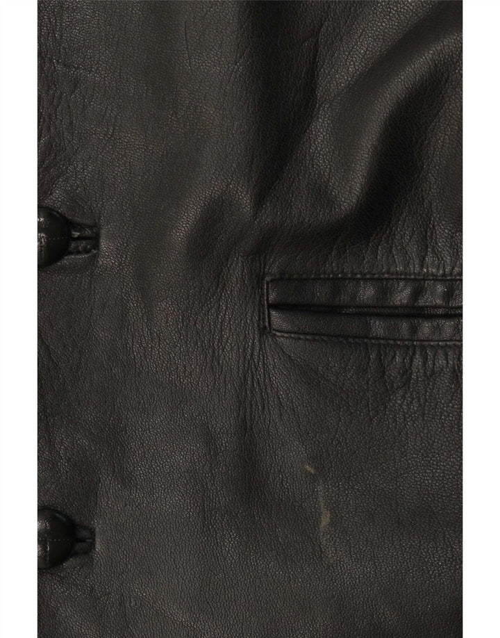 Milan Mens Leather Jacket UK 38 Medium Black Classic