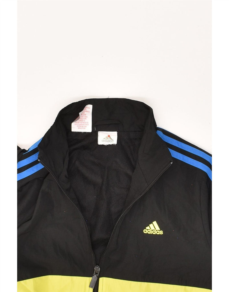 ADIDAS Boys Tracksuit Top Jacket 14-15 Years Black Colourblock Polyester Vintage Adidas and Second-Hand Adidas from Messina Hembry 