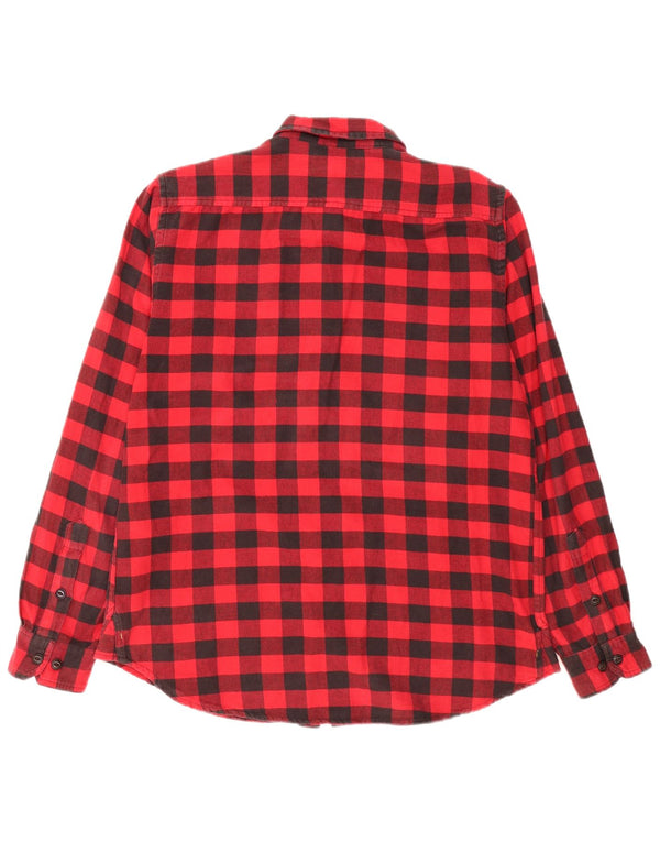 Caterpillar Mens Flannel Shirt XL Red Gingham Cotton