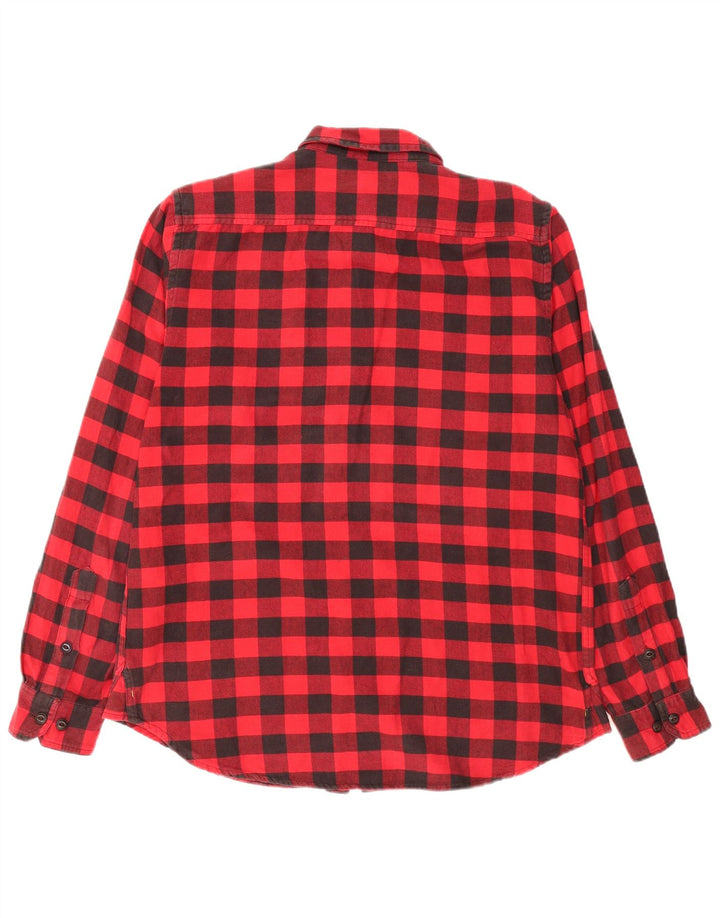 Caterpillar Mens Flannel Shirt XL Red Gingham Cotton