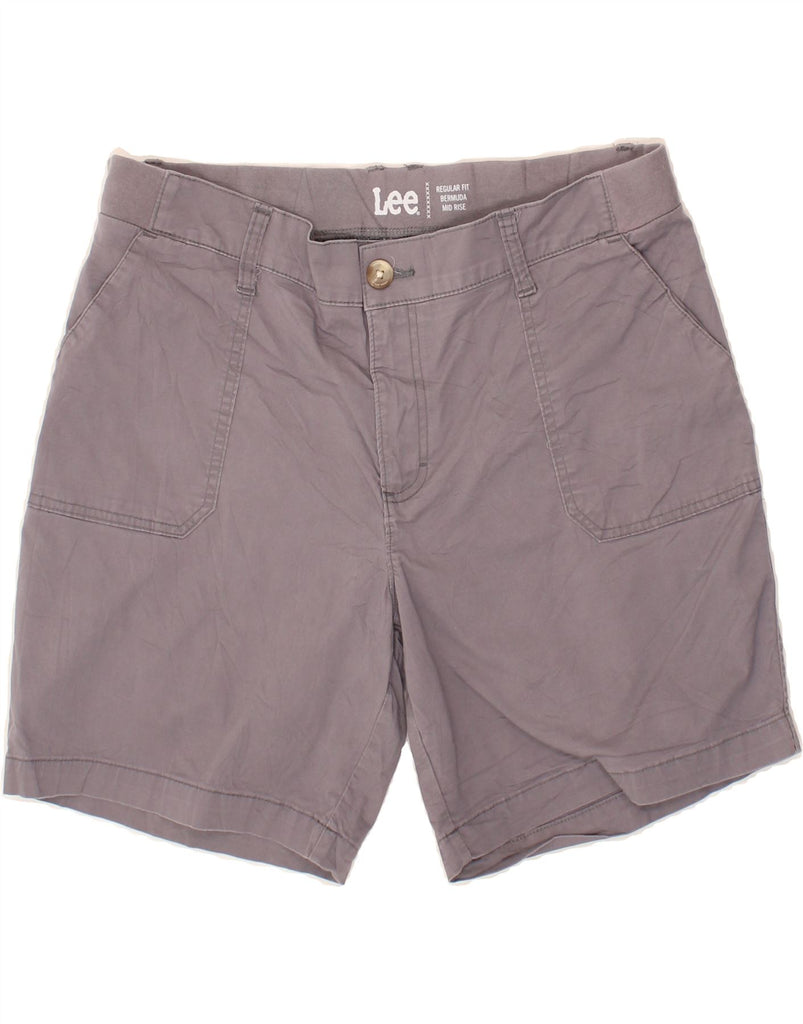 LEE Womens Mid Rise Regular Fit Bermuda Shorts US 14 Large W32 Grey Cotton | Vintage Lee | Thrift | Second-Hand Lee | Used Clothing | Messina Hembry 