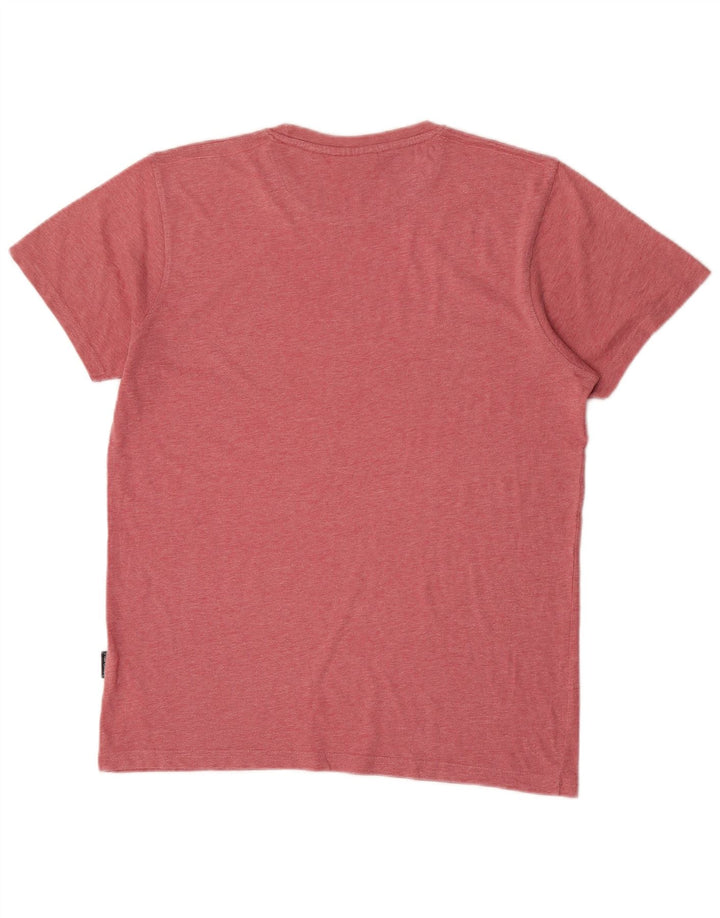Pierre Cardin Mens Graphic T-Shirt Top Large Pink Polyester