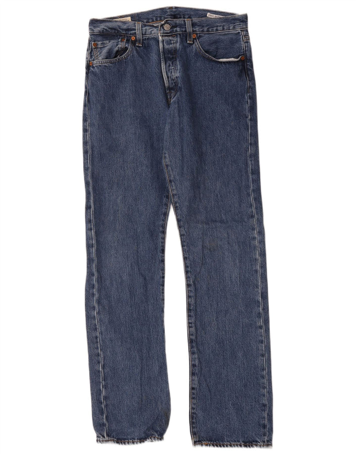 Levi's Mens 501 Straight Jeans W32 L34 Blue Cotton