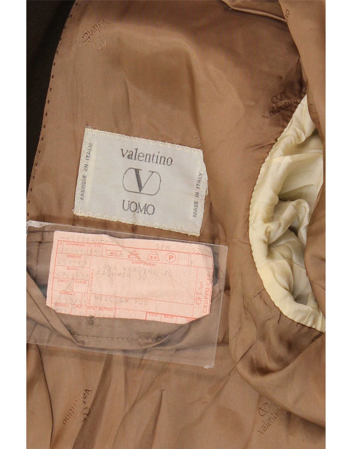 Valentino Mens 2 Button Blazer Jacket UK 38 Medium Khaki Virgin Wool