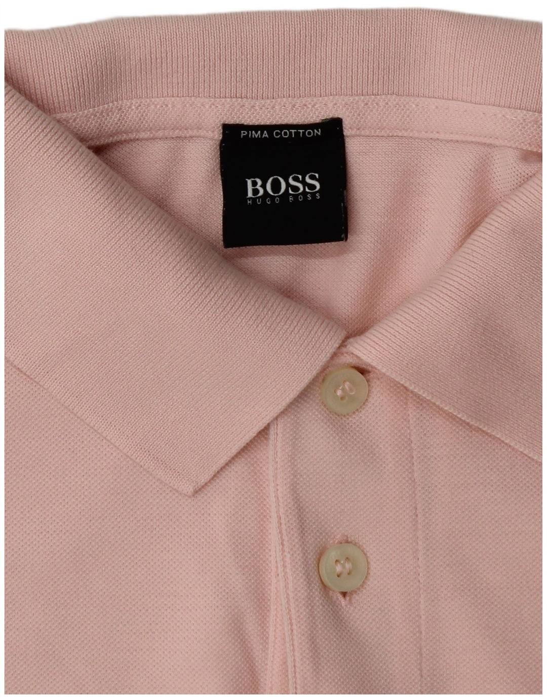 HUGO BOSS Mens Polo Shirt Medium Pink Cotton