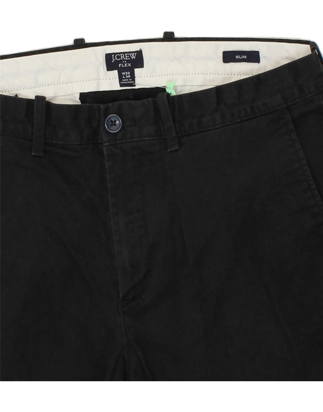 J. CREW Mens Slim Chino Trousers W32 L30 Black Cotton