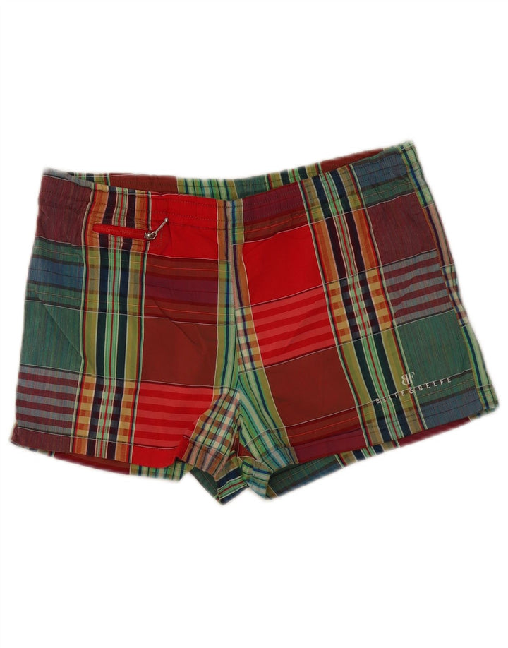 Belfe & Belfe Mens Swimming Shorts IT 50 Large Multicoloured Check Cotton