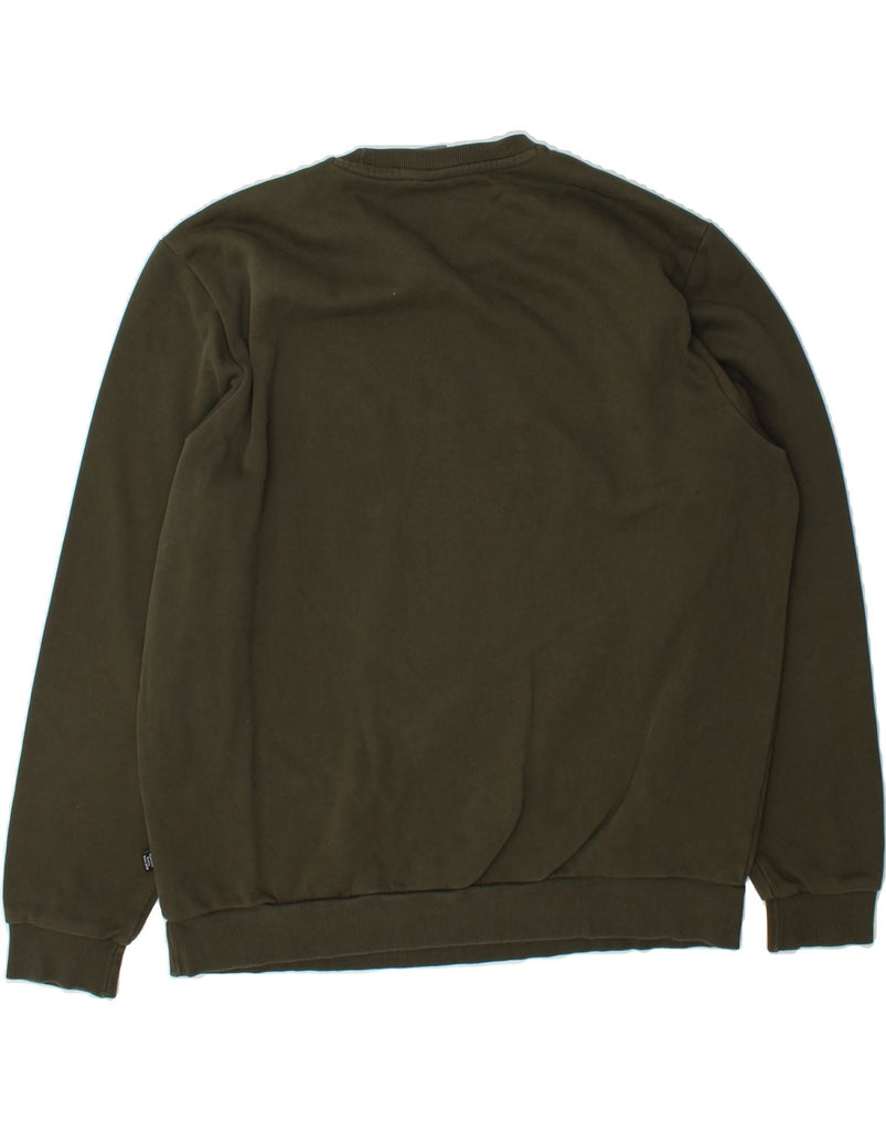 PUMA Mens Graphic Sweatshirt Jumper XL Khaki Cotton Vintage Puma and Second-Hand Puma from Messina Hembry 
