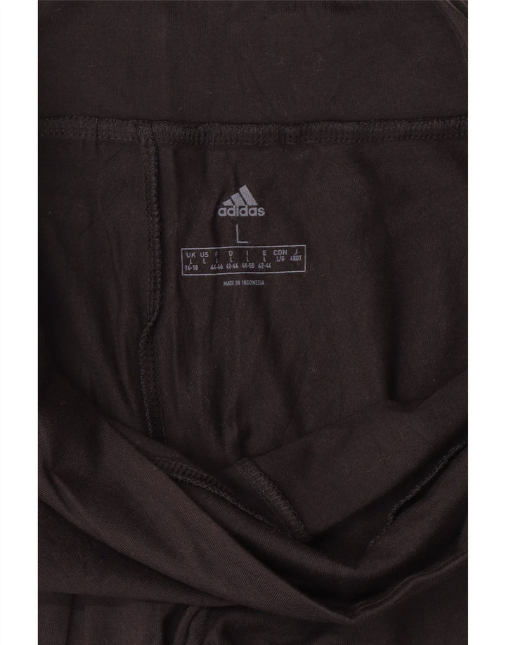 ADIDAS Womens Graphic Leggings UK 16/18 Large Black