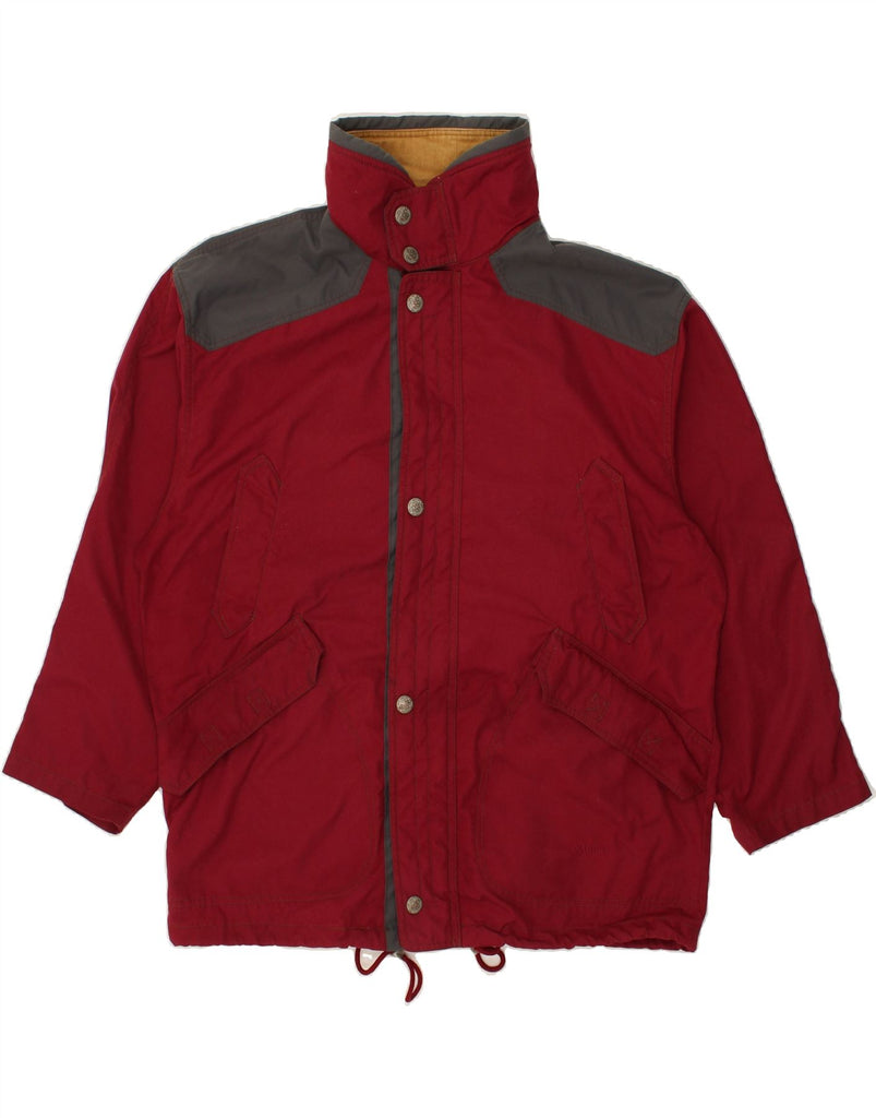 DIADORA Mens Windbreaker Jacket UK 40 Large Maroon Colourblock Polyester | Vintage Diadora | Thrift | Second-Hand Diadora | Used Clothing | Messina Hembry 