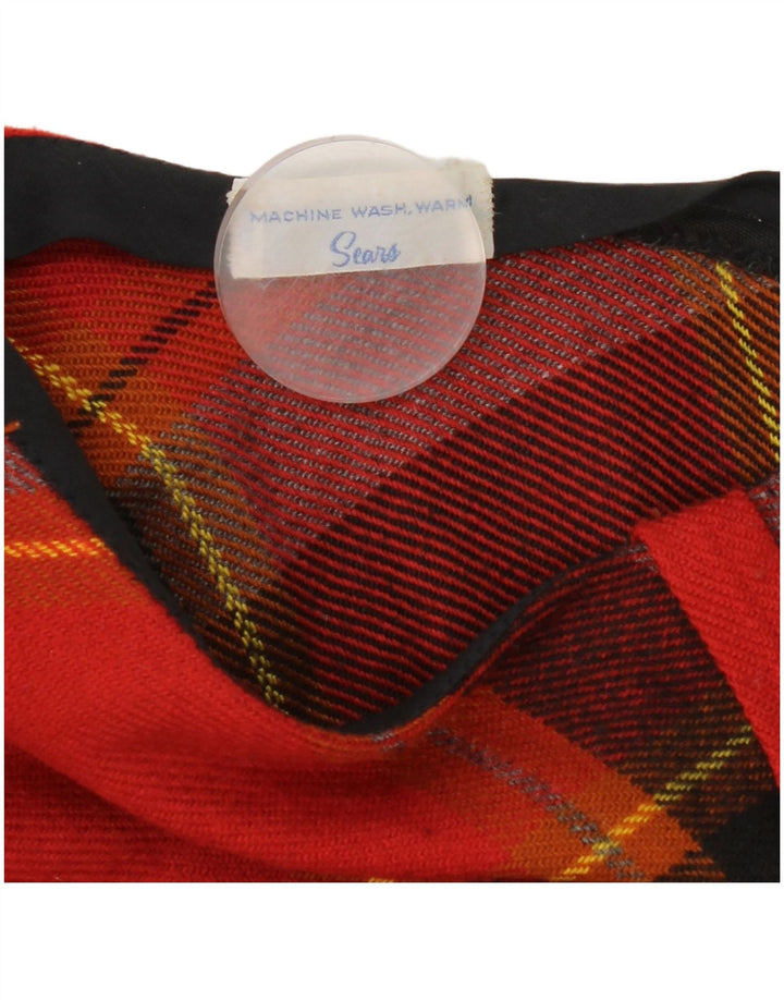 Vintage Womens Flared Skirt W28 Medium Red Plaid
