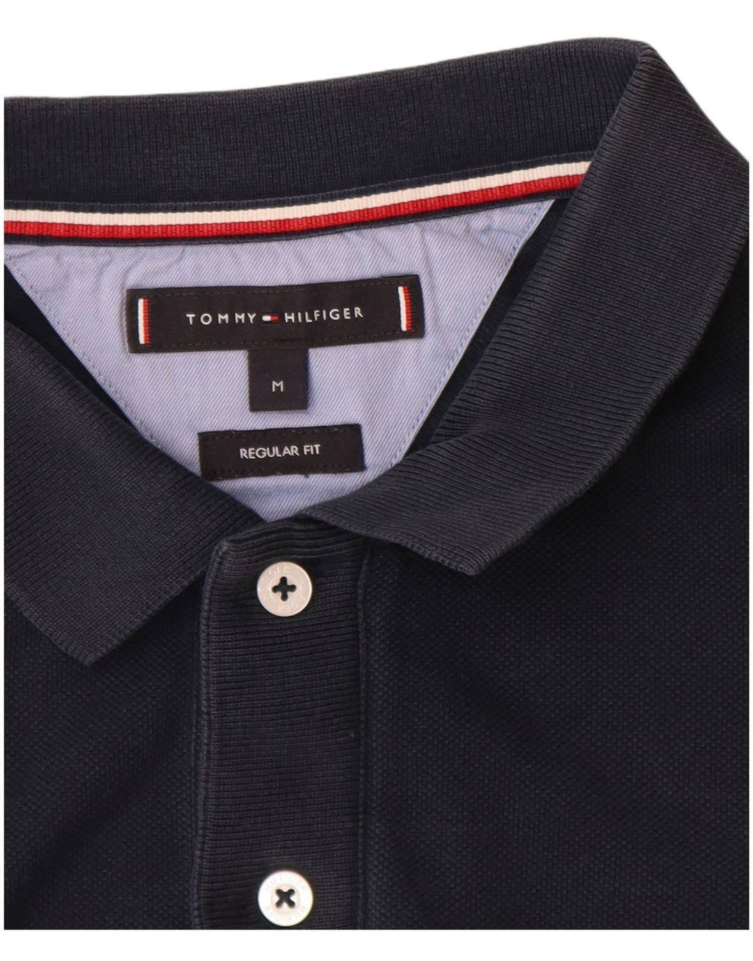 Tommy Hilfiger Mens Regular Fit Polo Shirt Medium Navy Blue