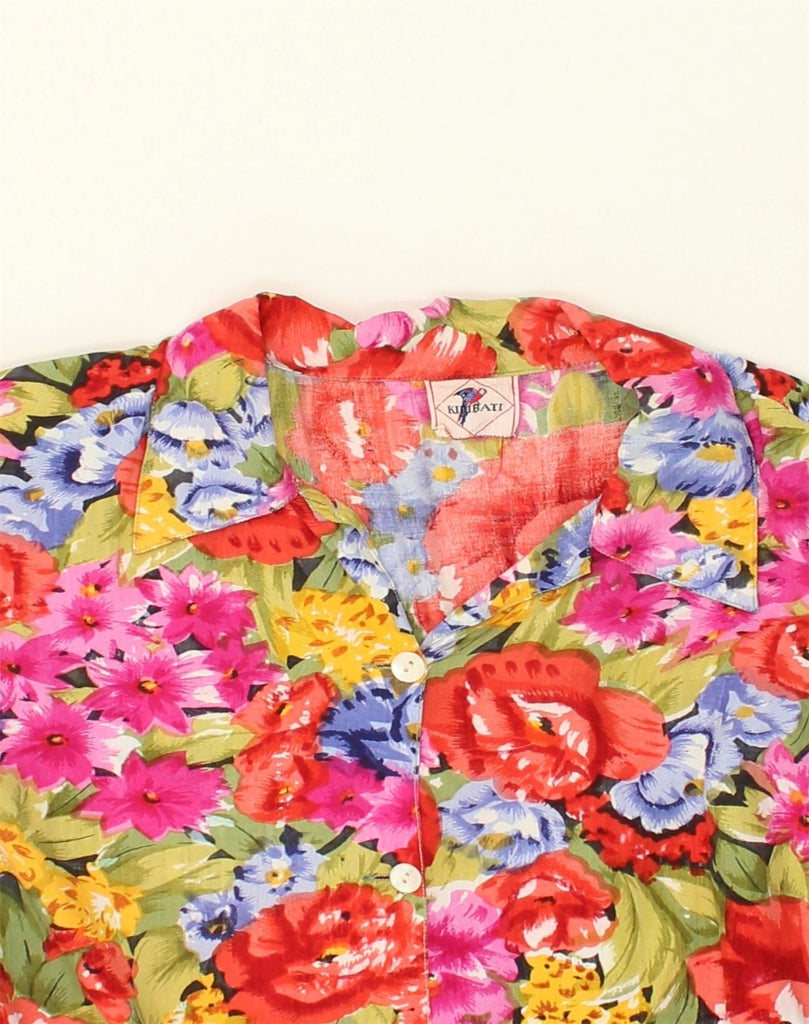 VINTAGE Womens Short Sleeve Shirt IT 42 Medium Multicoloured Floral | Vintage Vintage | Thrift | Second-Hand Vintage | Used Clothing | Messina Hembry 