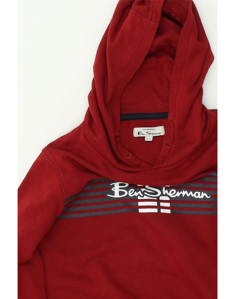 BEN SHERMAN Boys Graphic Hoodie Jumper 12-13 Years Red Cotton | Vintage Ben Sherman | Thrift | Second-Hand Ben Sherman | Used Clothing | Messina Hembry 