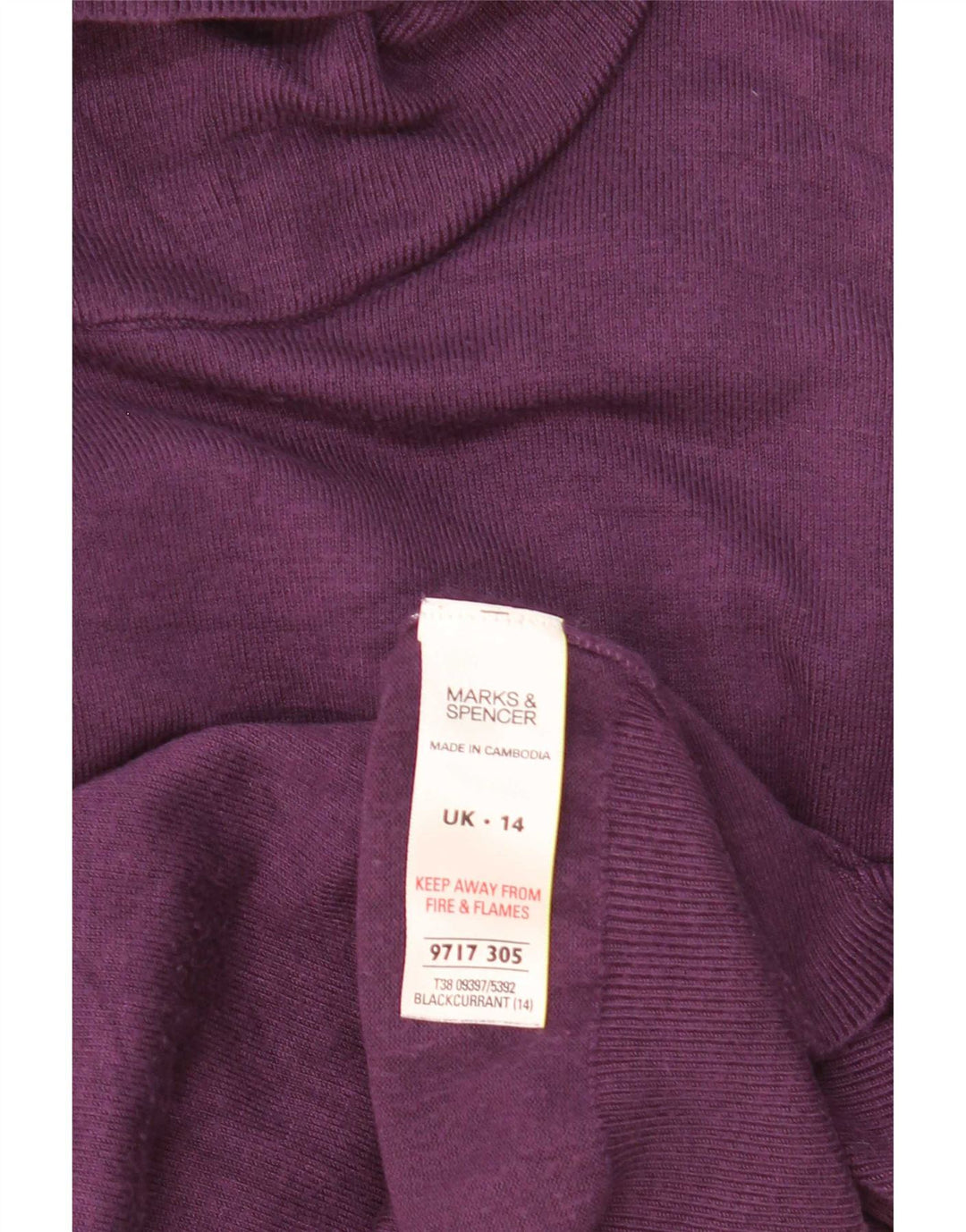 Marks & Spencer Womens Roll Neck Jumper Sweater UK 14 Medium Purple Viscose