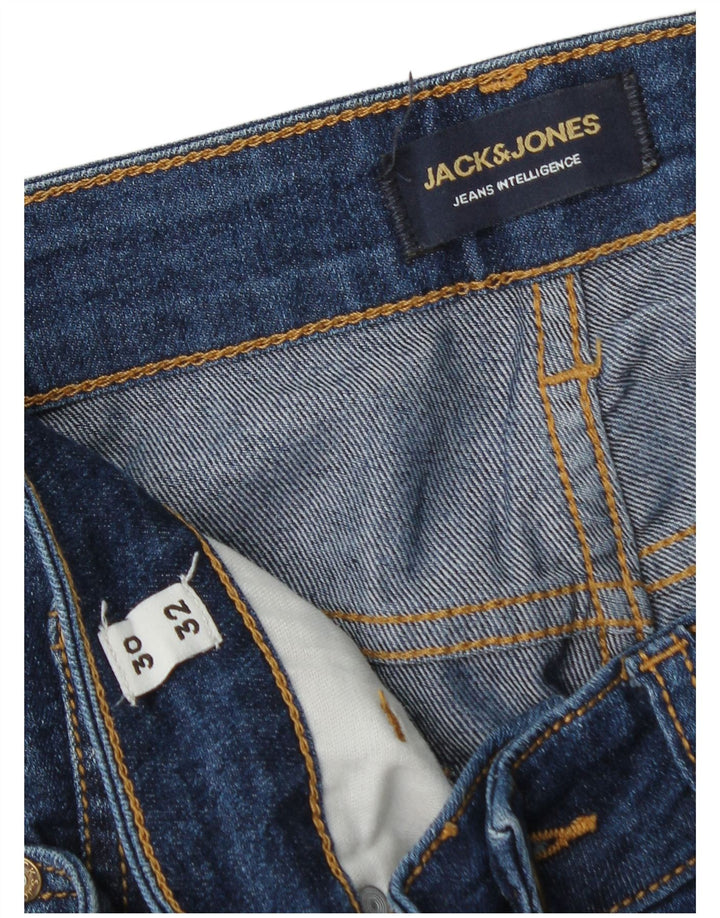 Jack & Jones Mens Clark Straight Jeans W30 L28 Blue Cotton