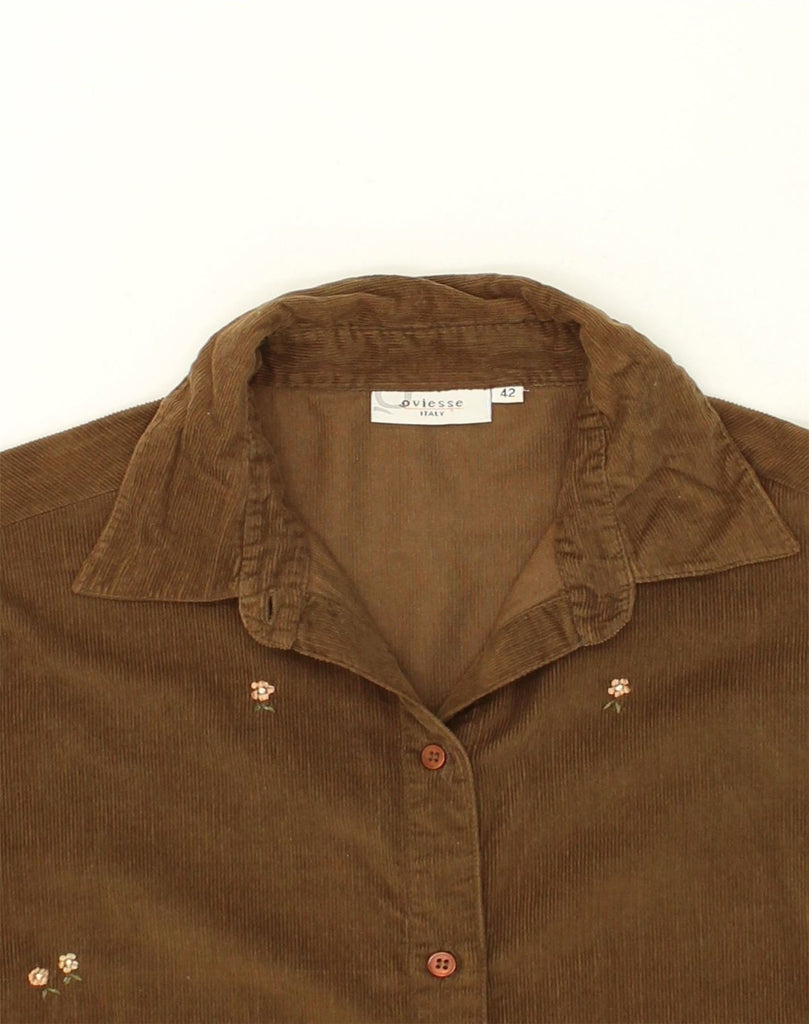 OVIESSE Womens Corduroy Shirt IT 42 Medium Brown Cotton | Vintage Oviesse | Thrift | Second-Hand Oviesse | Used Clothing | Messina Hembry 