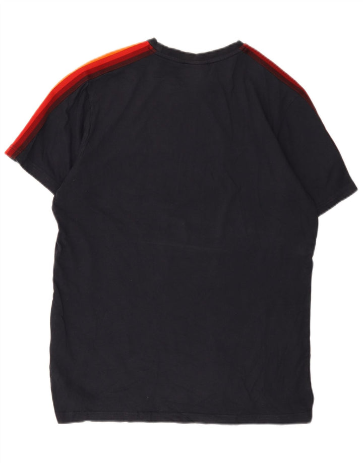 Ellesse Mens T-Shirt Top Medium Navy Blue Colourblock Cotton