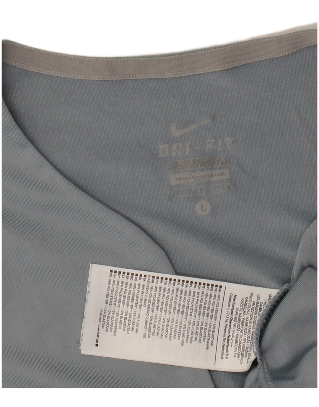 NIKE Womens Dri Fit T-Shirt Top UK 14 Large Blue Polyester