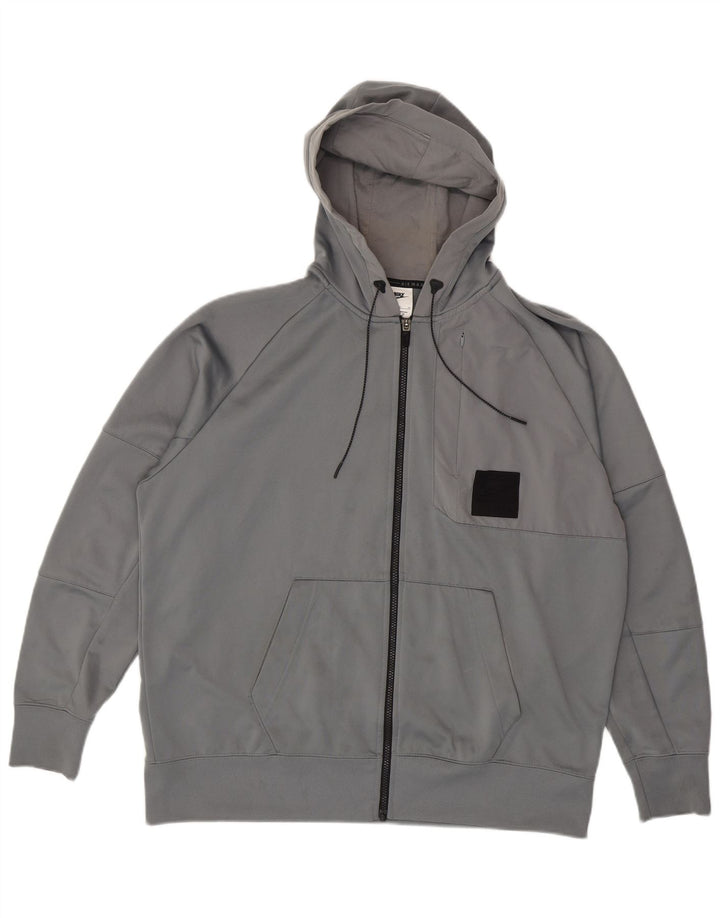 Nike Mens Graphic Zip Hoodie Sweater XL Grey Polyester