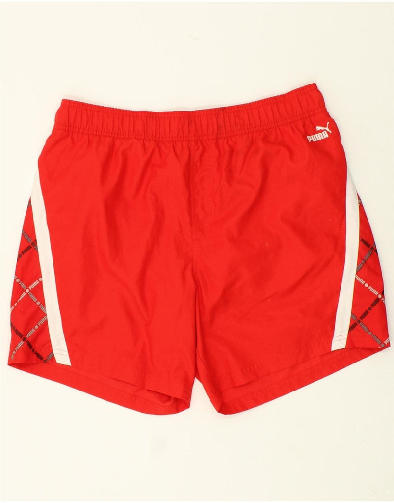 PUMA Mens Graphic Sport Shorts Large Red Polyester | Vintage Puma | Thrift | Second-Hand Puma | Used Clothing | Messina Hembry 