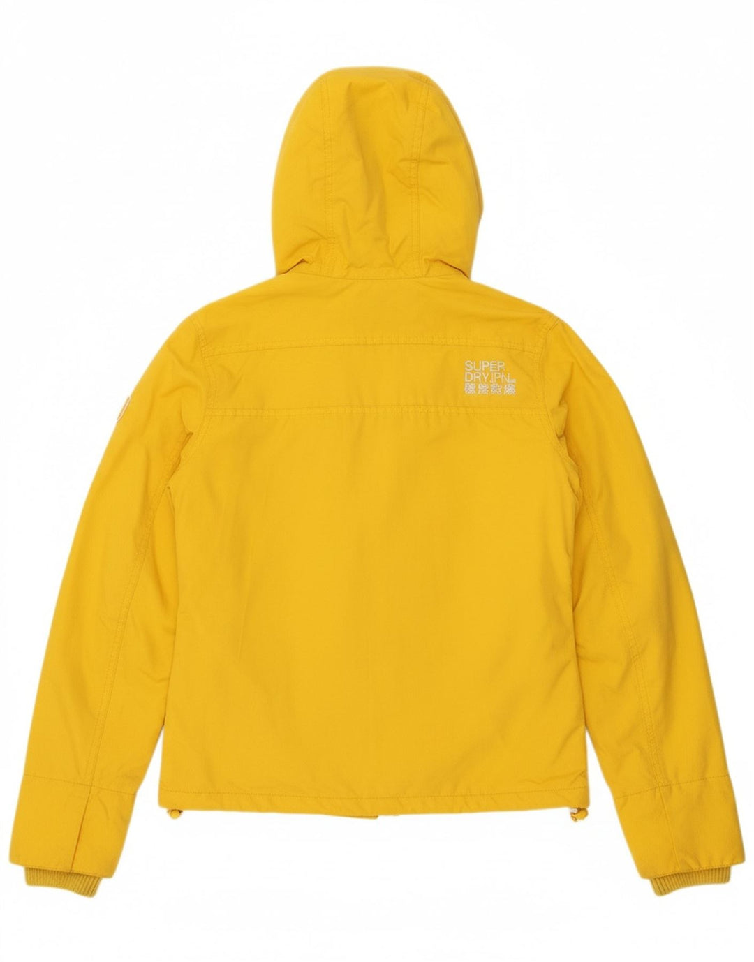 SUPERDRY Womens Windcheater Hooded Rain Jacket UK 10 Small Yellow Nylon