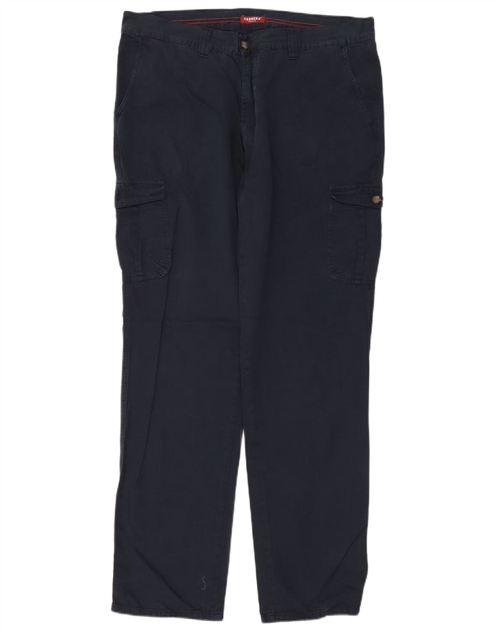 Carrera Mens Straight Regular Cargo Trousers W38 L34 Navy Blue Cotton