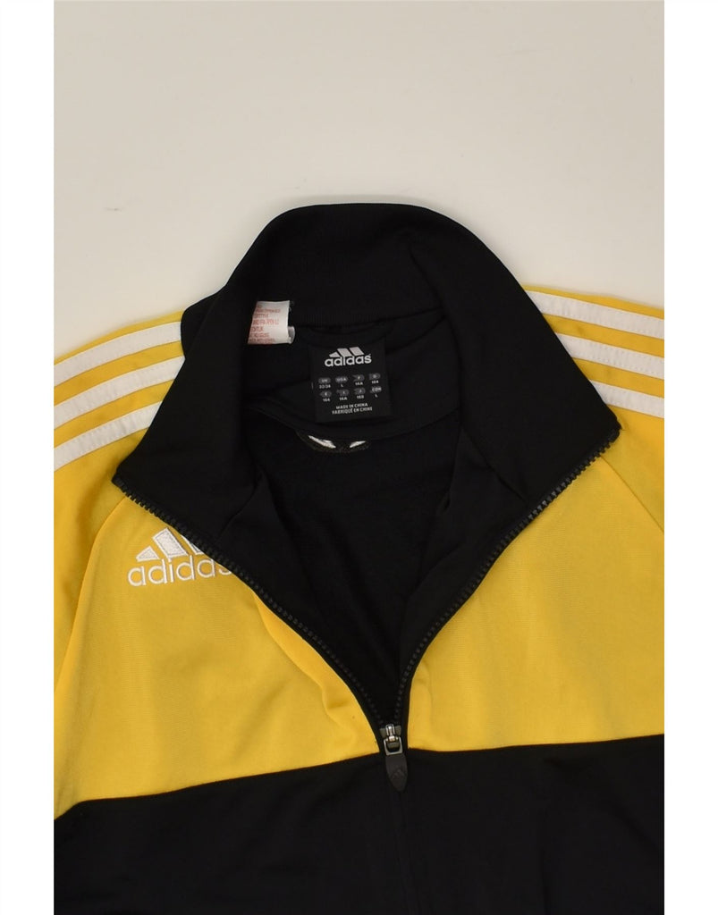 ADIDAS Boys Tracksuit Top Jacket 13-14 Years Black Colourblock Polyester | Vintage Adidas | Thrift | Second-Hand Adidas | Used Clothing | Messina Hembry 