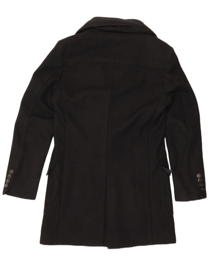 Zara Mens Overcoat UK 36 Small Black Wool