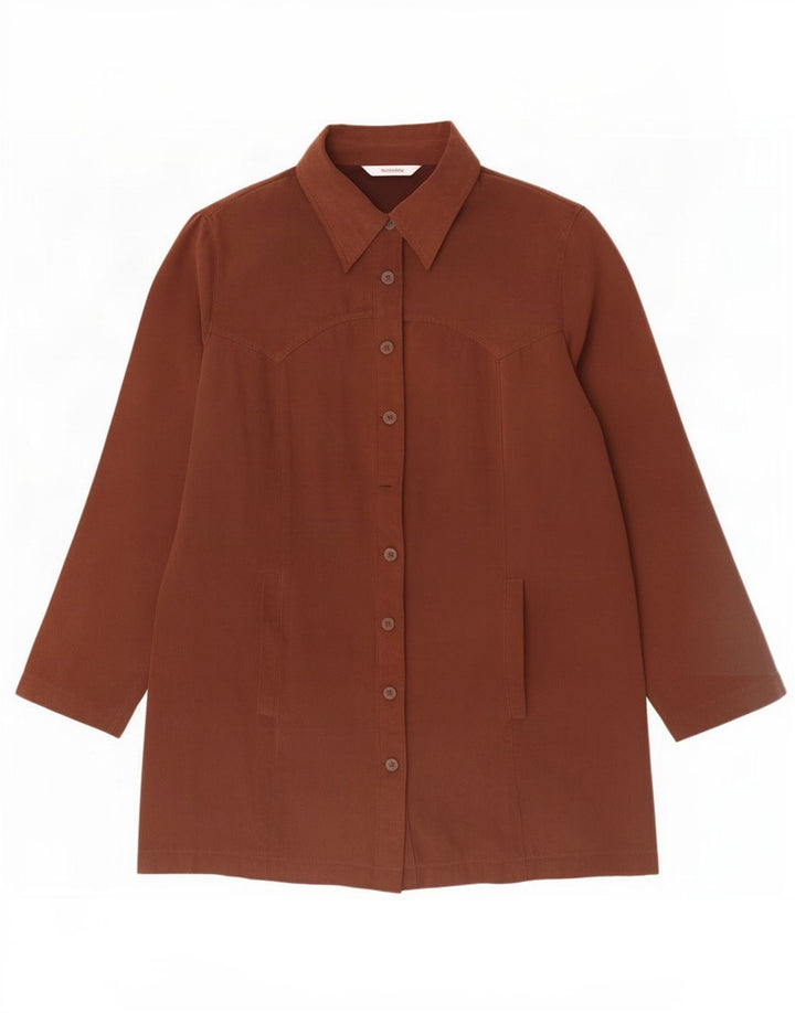 Westerlind Womens Faux Suede Overcoat EU 46 XL Brown Polyester