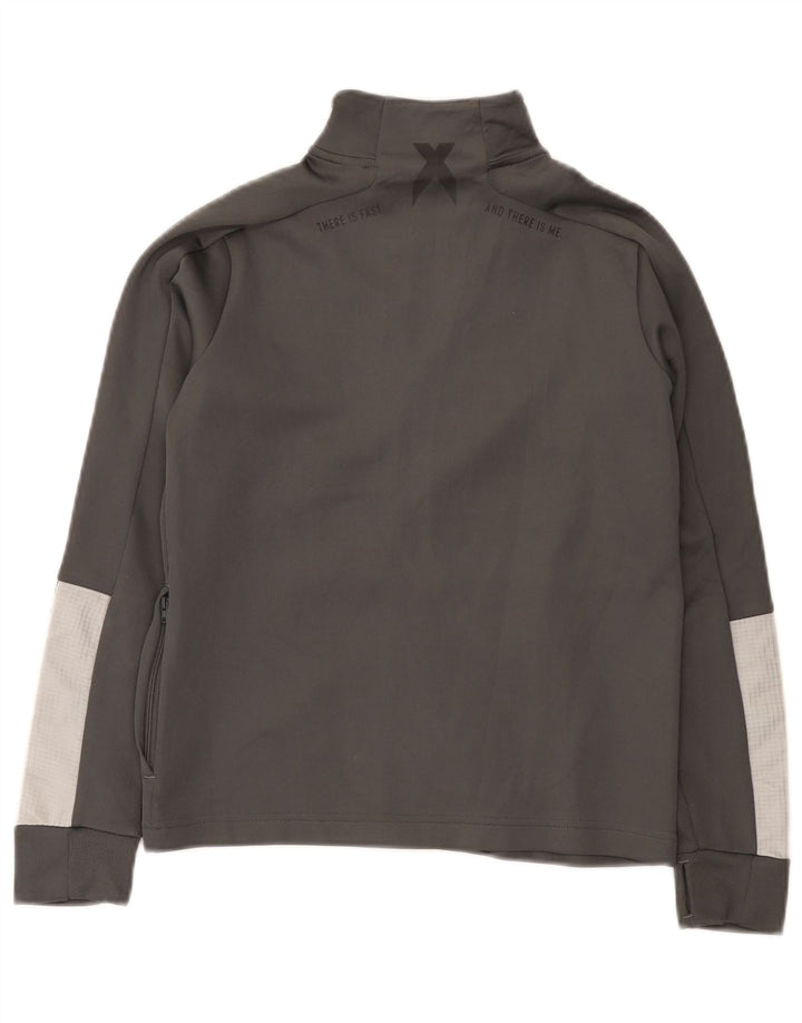 Adidas Boys Tracksuit Top Jacket 9-10 Years Grey Polyester