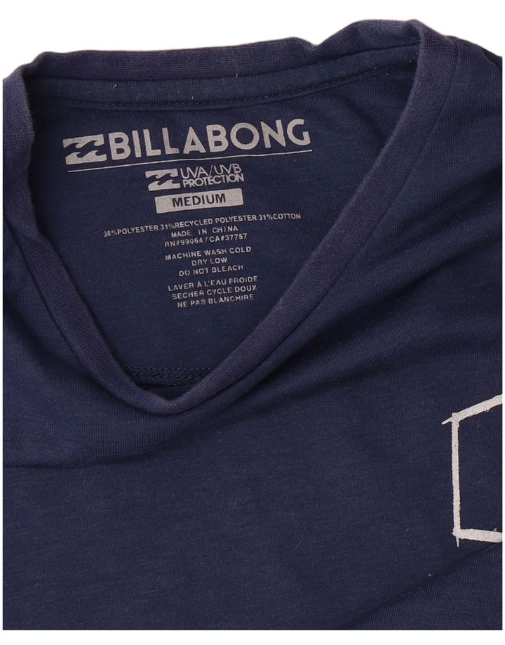 BILLABONG Womens Graphic T-Shirt Top UK 14 Medium Navy Blue Polyester
