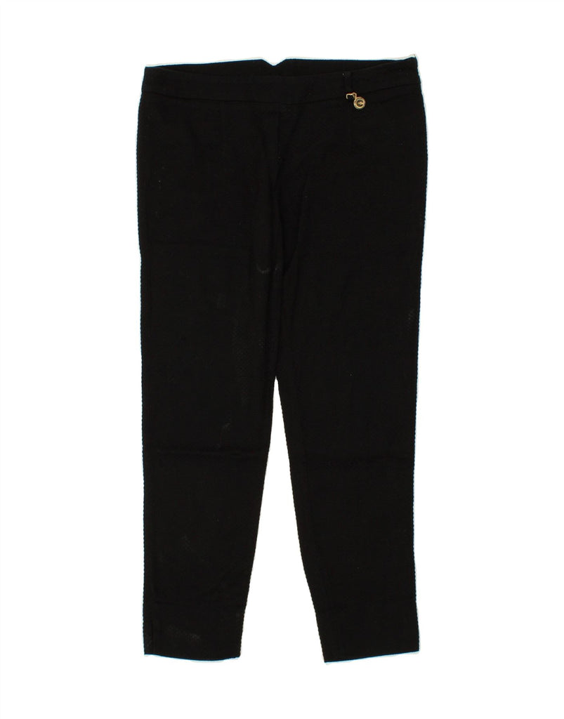 CAVALLI Womens Slim Casual Trousers IT 46 Large W33 L27  Black Cotton Vintage Cavalli and Second-Hand Cavalli from Messina Hembry 