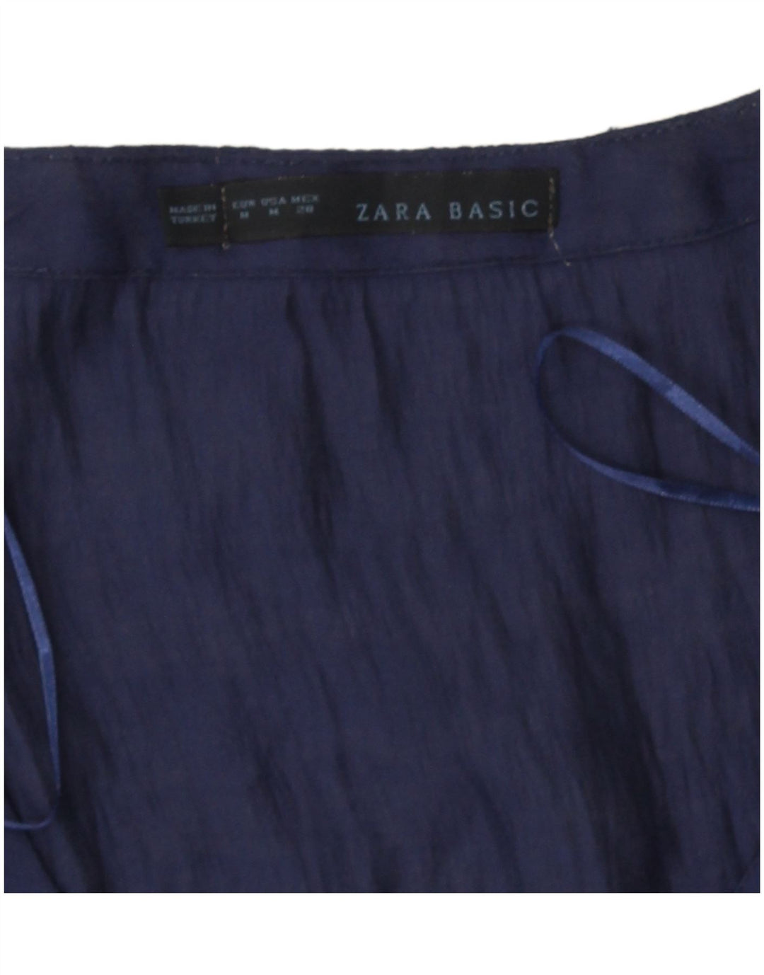 Zara Womens Blouse Top UK 12 Medium Navy Blue